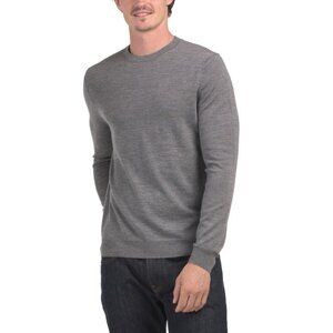 BOGNER Grey Melange Merino Wool Ole Crew Neck Sweater